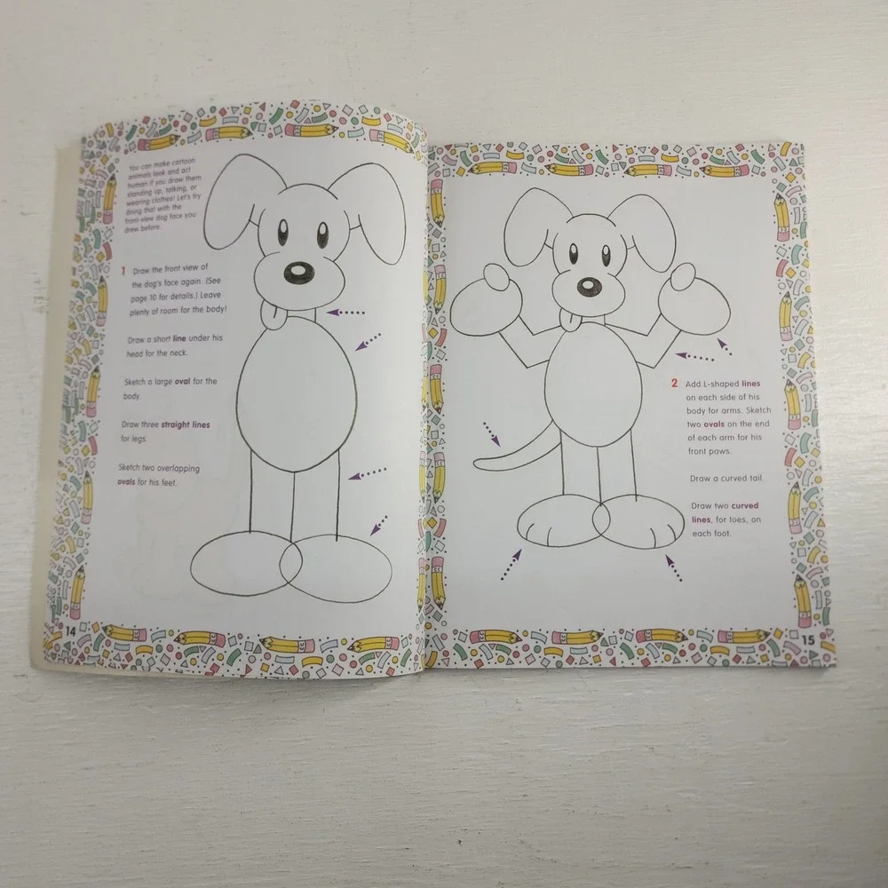 1-2-3 Draw Cartoon People Faces Animals Steve Barr Set‎ of 3 Books Drawing Guide